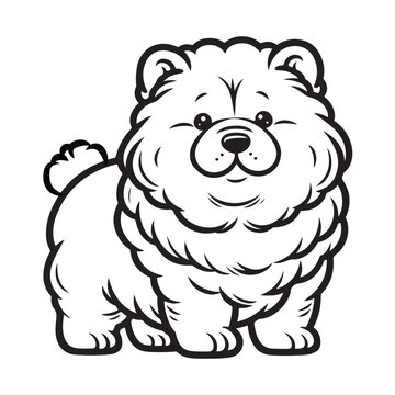 recommend clip art: Line art of chow chow dog cartoon vector