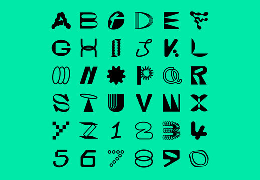 Modern Abstract Shape Alphabet