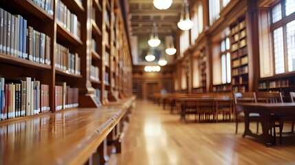 Fototapeta premium Chicago Public Library Interior Defocused Image for Study and Reading
