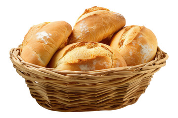 Bread basket isolated on transparent background