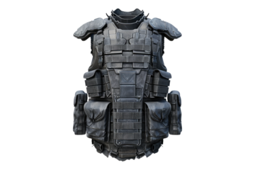 Bullet prof vest body armor isolated on transparent background