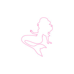 Outline Mermaid Shilouette Illustration