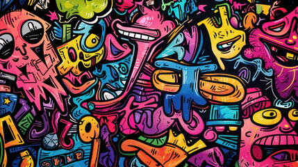 Vibrant Abstract Street Art - A colorful and dynamic abstract street art composition with bold geometric shapes and vivid hues, perfect for modern design and creative projects.