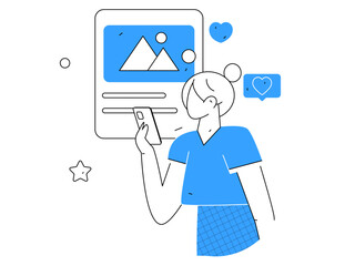 Flat vector illustration of business people operating work scene
