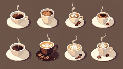 Obraz premium 一杯のコーヒーのアイコン1