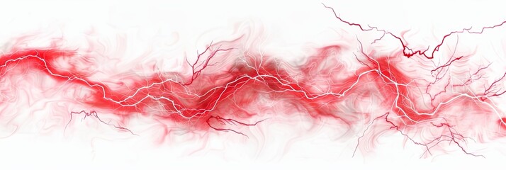 Electrifying Aesthetics: Red Lightning Bolts Captured in Stunning Clarity on a Transparent PNG