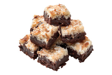 Coconuts macaroons Micrones isolated on transparent background