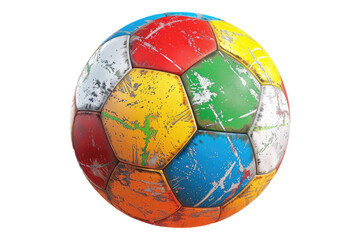 Fototapeta premium Color burst footballs isolated on transparent background