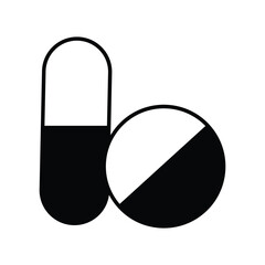 pills icon with white background vector stock illustration