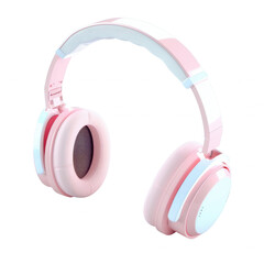 Stylish pink wireless over-ear headphones with comfortable padding for high-quality sound and immersive listening experience.