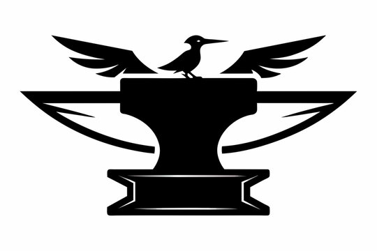 recommend clip art:  Logo anvil and hummer vector black and white silhouette black color