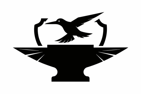recommend clip art:  Logo anvil and hummer vector black and white silhouette black color