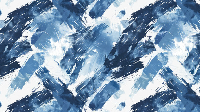 Abstract brush stroke painting Blue and white brush seamless pattern Dirty blue, navy pattern. Gruge texture seamless background

