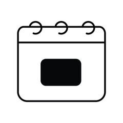 calender icon with white background vector stock illustration
