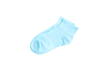 Blue socks isolated on white background,  Blue cotton socks