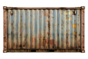 Cargo container isolated on transparent background