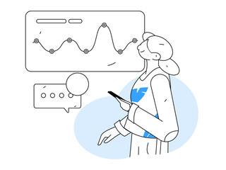 Flat vector illustration of business people operating work scene
