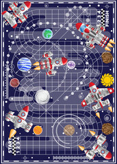 Obraz premium Space Race. A board game. Vector illustration.