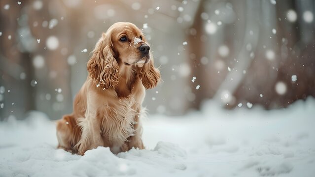 cocker spaniel in snow