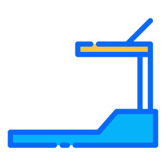 Treadmill outline dual tone icon. vector thin line icon for mobile app, website, logo and presentation design.