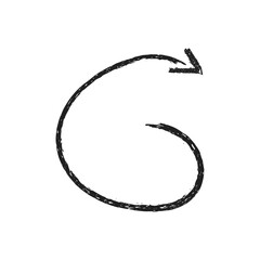 Doodle emphasis arrow icon. Design quirky twist zigzag line, spring coil, curve wave. brush arrow, paint brush arrow. paint stroke brush. Vector illustration