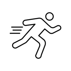 running icon with white background vector stock illustration