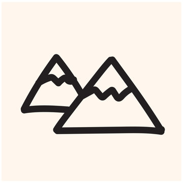 recommend clip art: mountain illustration isolated symbol with illustration stye doodle and line art
