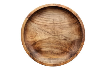 Wooden empty plate isolated on transparent background