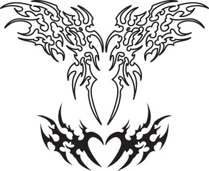 tribal tattoo design vector, neo tribal design , love tattoo