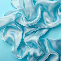 Obraz premium Draped Folds of Fabric on an Aqua Background