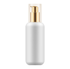 Blank cosmetic pump bottle gold cap mockup on white background, , Hand Sanitizer, Skin Antiseptic, Antibacterial Fluid