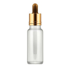 Blank cosmetic dropper bottle gold cap mockup on white background, , Hand Sanitizer, Skin Antiseptic, Antibacterial Fluid