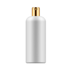 Blank cosmetic bottle gold cap mockup on white background, , Hand Sanitizer, Skin Antiseptic, Antibacterial Fluid