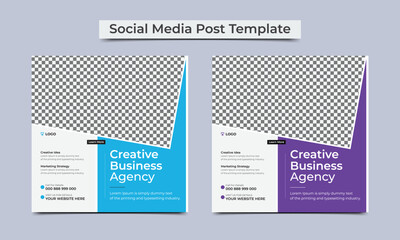 Creative marketing agency social media post design template.