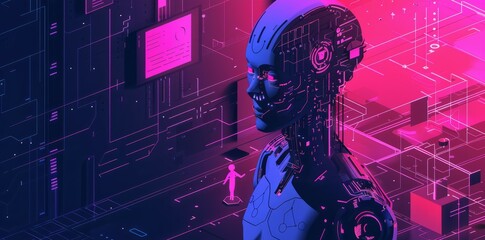 illustration of artificial intelligence technology background concept