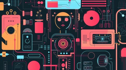 illustration of artificial intelligence technology background concept