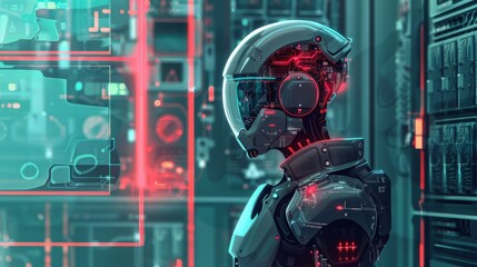 Fototapeta premium illustration of artificial intelligence technology background concept