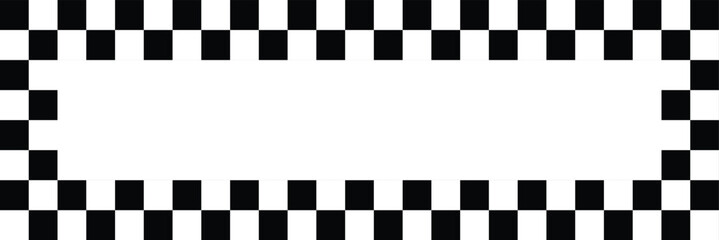 Checkers frame, border in line art style geometric seamless pattern. EPS.10.