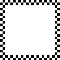 Checkers frame, border in line art style geometric seamless pattern. EPS.10.