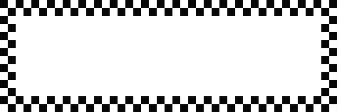 Checkers frame, border in line art style geometric seamless pattern. EPS.10.