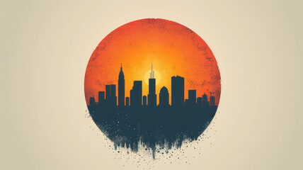 minimalist style flat logo of Vector construction illustration vector, white background generative ai