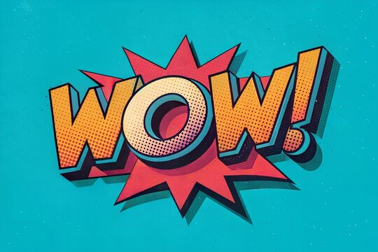 comic book explosion with wow word 