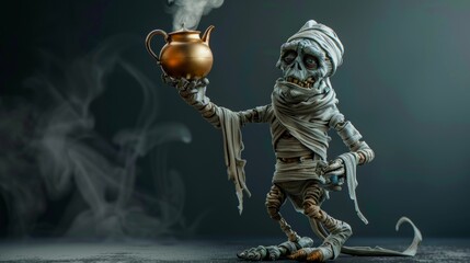 Mummy Reading a Book in a Dimly Lit Room