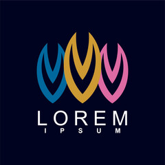 abstract logo design. unique and characterful, geometric abstract logo, modern and cute logo concept