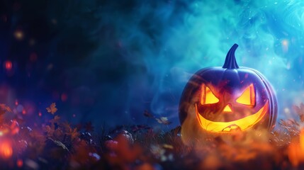 Naklejka premium halloween pumpkin on black