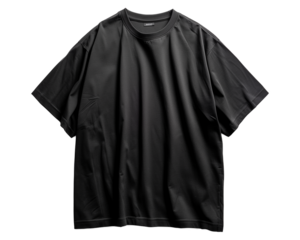 Black Color Over Size T Shirts Isolated on Transparent Background