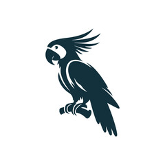 parrot silhouette vector, parrot logo, parrot icon, parrot clipart illustration on white background