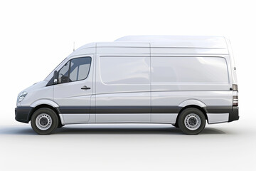 Generic delivery van isolated on white, suitable for various logistics and transportation concepts