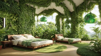 bed in the garden
