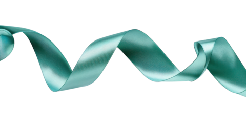 Teal  color ribbon isolate on transparent png. Holiday Edition, Ribbon.